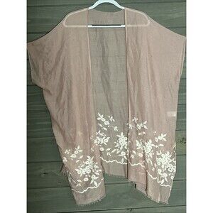 Sheer Floral Kimono Womens M/L One Size Boho Cottagecore Fairy Coquette Romantic